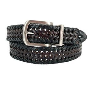 Nautica braided black leather belt
